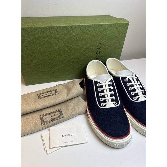 Gucci Tennis 1977 GG Men's Blue Sneakers New Size UK7 - Picture 1 of 9